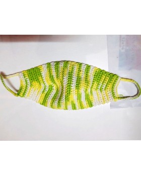 Happy Threads Handmade Crochet Cotton Masks- Green